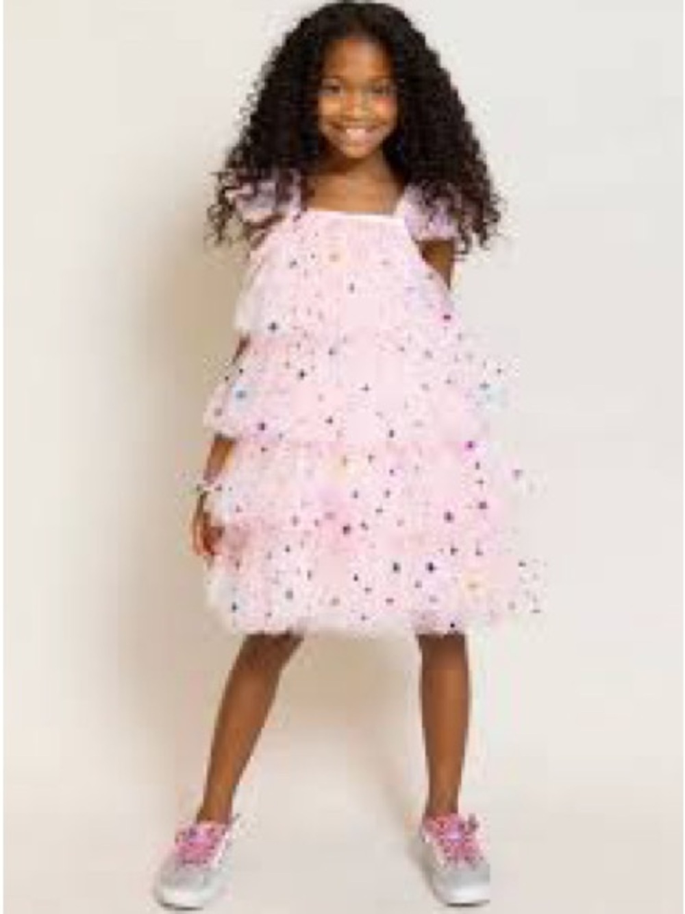 Lola + the Boys Foil Hearts Tulle Dress